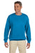 Gildan G180 Mens Fleece Crewneck Sweatshirt Sapphire Blue Front