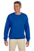 Gildan G180 Mens Fleece Crewneck Sweatshirt Royal Blue Front