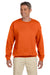 Gildan G180 Mens Fleece Crewneck Sweatshirt Orange Front