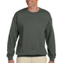 Gildan Mens Fleece Crewneck Sweatshirt - Military Green