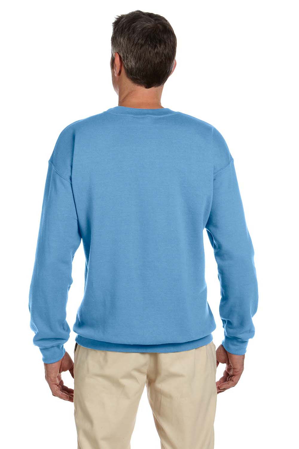 Gildan G180 Mens Fleece Crewneck Sweatshirt Carolina Blue Back
