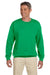 Gildan G180 Mens Fleece Crewneck Sweatshirt Irish Green Front