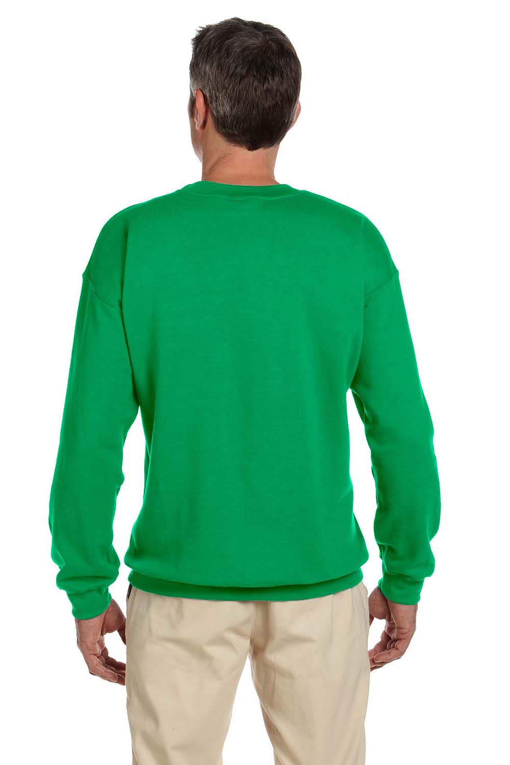 Gildan G180 Mens Fleece Crewneck Sweatshirt Irish Green Back