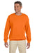 Gildan G180 Mens Fleece Crewneck Sweatshirt Safety Orange Front