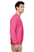 Gildan G180 Mens Fleece Crewneck Sweatshirt Safety Pink Side