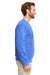 Gildan G180 Mens Fleece Crewneck Sweatshirt Heather Royal Blue Side