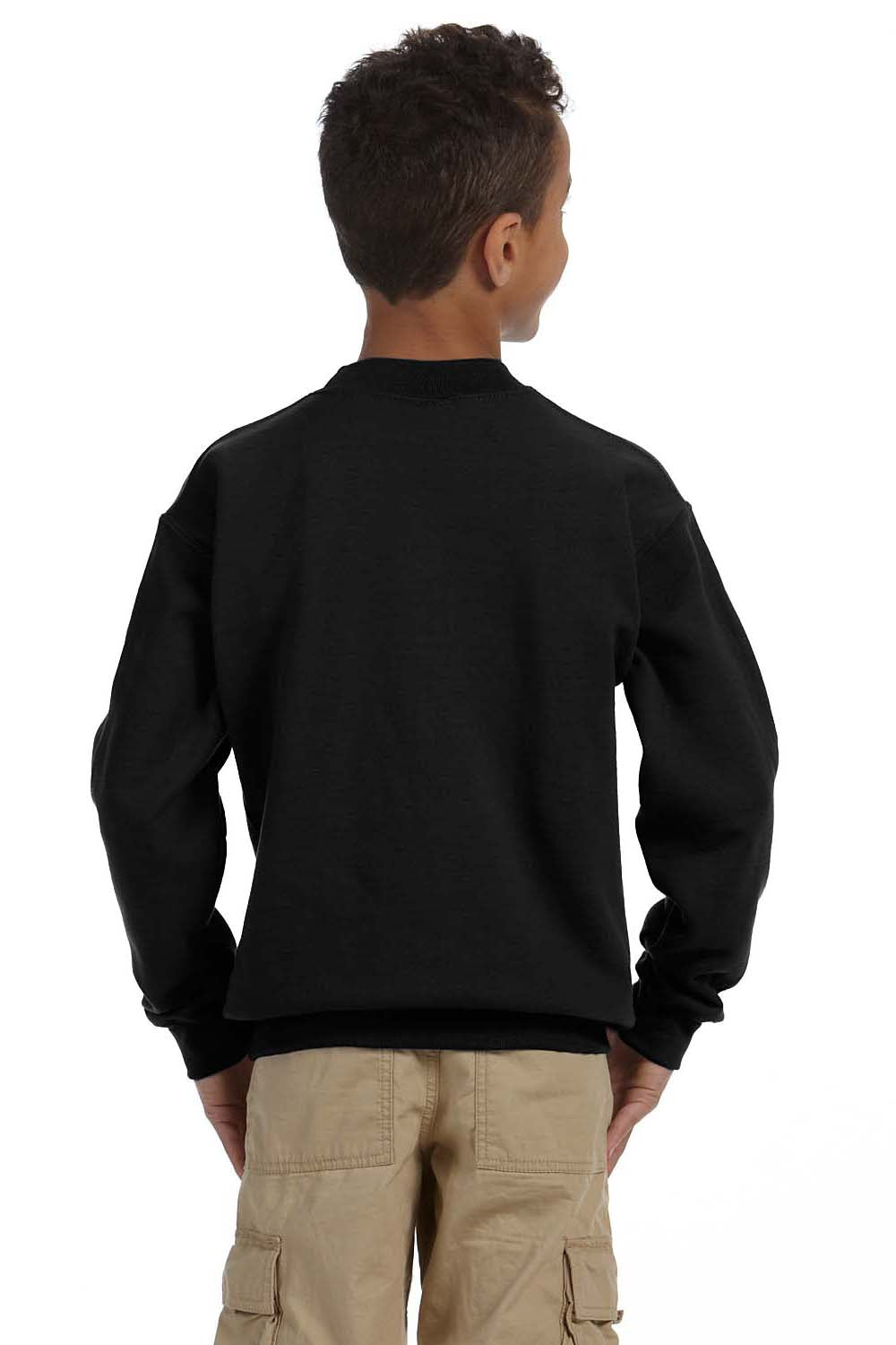 Gildan G180B Youth Fleece Crewneck Sweatshirt Black Back