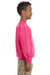 Gildan G180B Youth Fleece Crewneck Sweatshirt Safety Pink Side