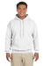 Gildan G185 Mens Hooded Sweatshirt Hoodie White Front
