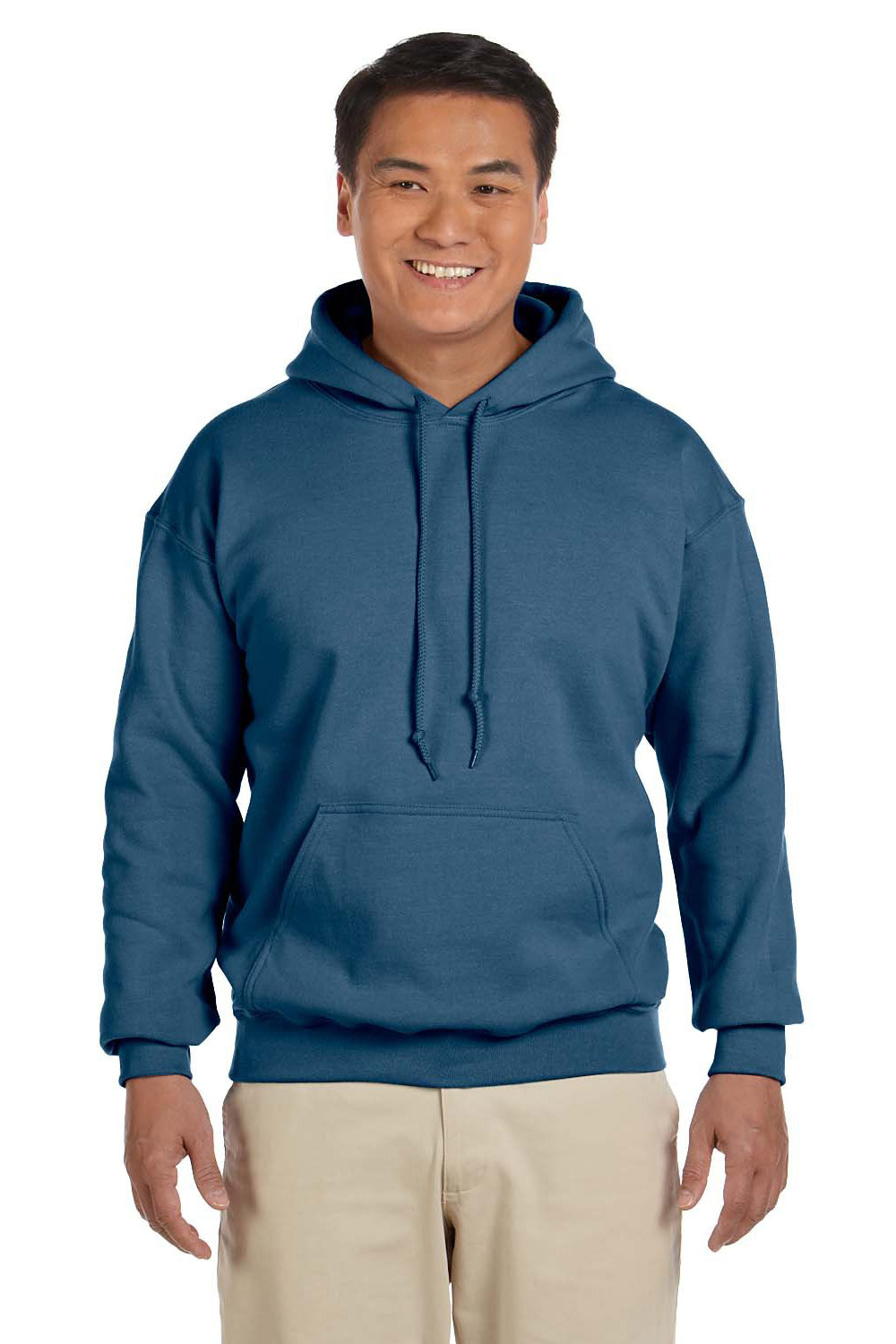 Gildan 18500/G185 Mens Indigo Blue Pill Resistant Hooded Sweatshirt Hoodie  —