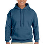 Gildan Mens Pill Resistant Hooded Sweatshirt Hoodie - Indigo Blue