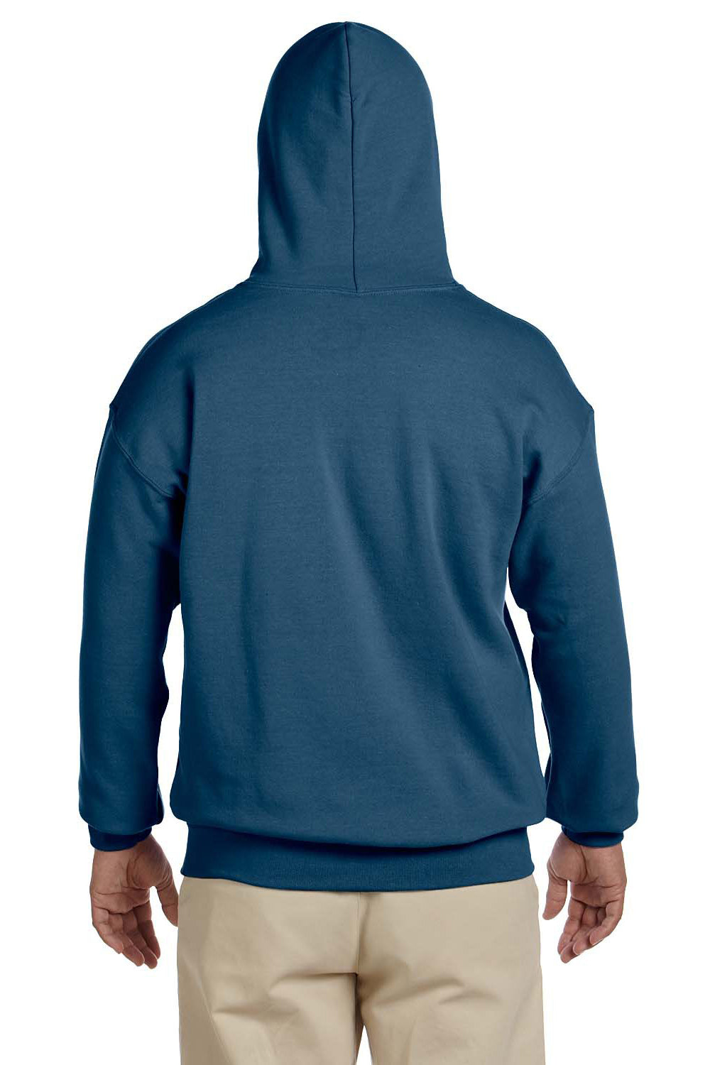 Gildan G185 Mens Hooded Sweatshirt Hoodie Indigo Blue Back