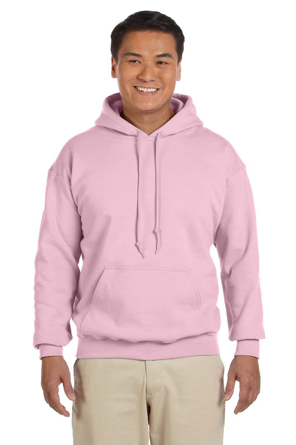 Gildan G185 Mens Hooded Sweatshirt Hoodie Light Pink Front