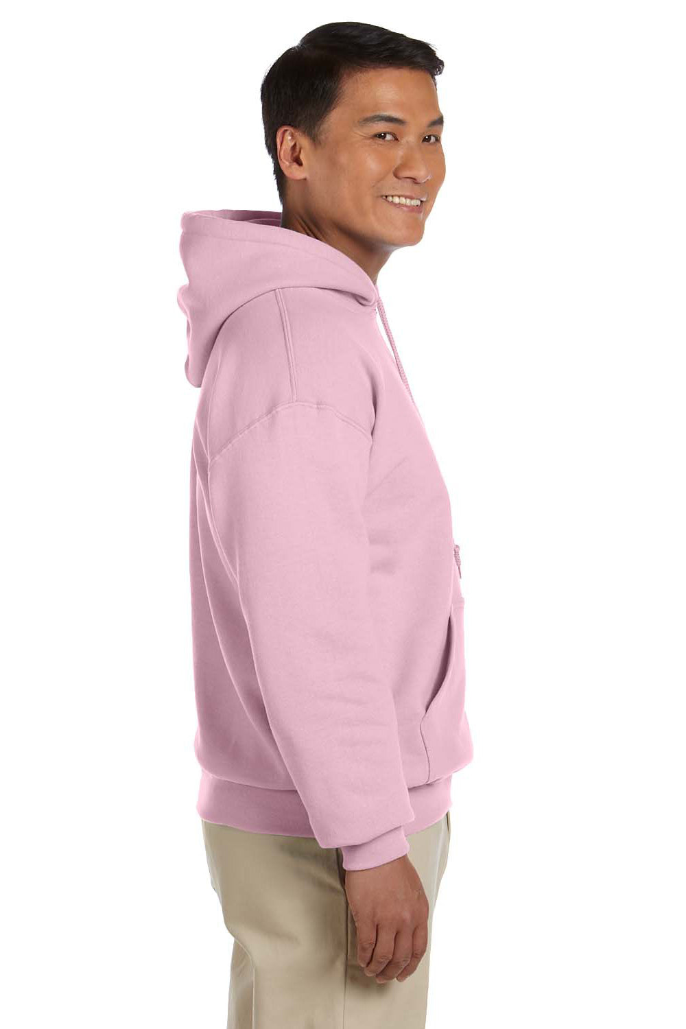 Gildan G185 Mens Hooded Sweatshirt Hoodie Light Pink Side