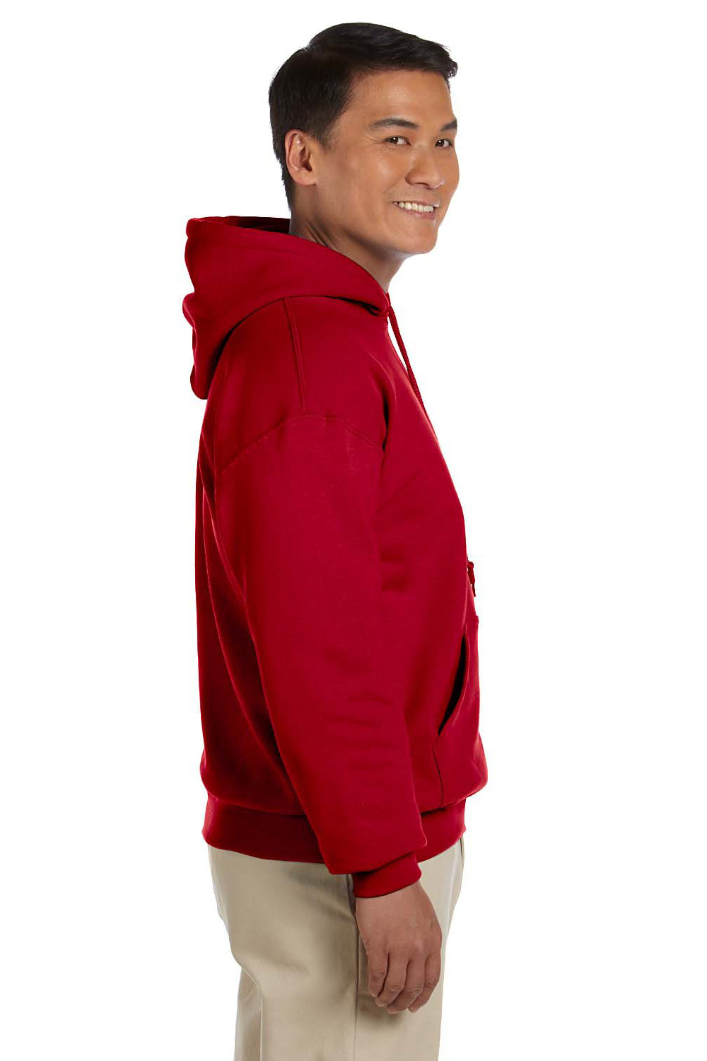 Gildan G185 Mens Hooded Sweatshirt Hoodie Cherry Red Side