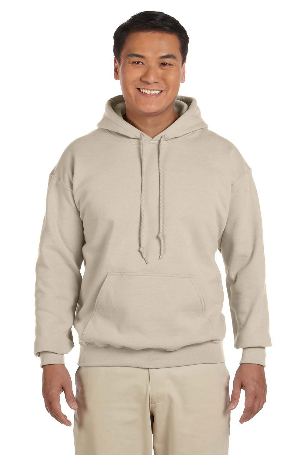 Gildan G185 Mens Hooded Sweatshirt Hoodie Sand Brown Front