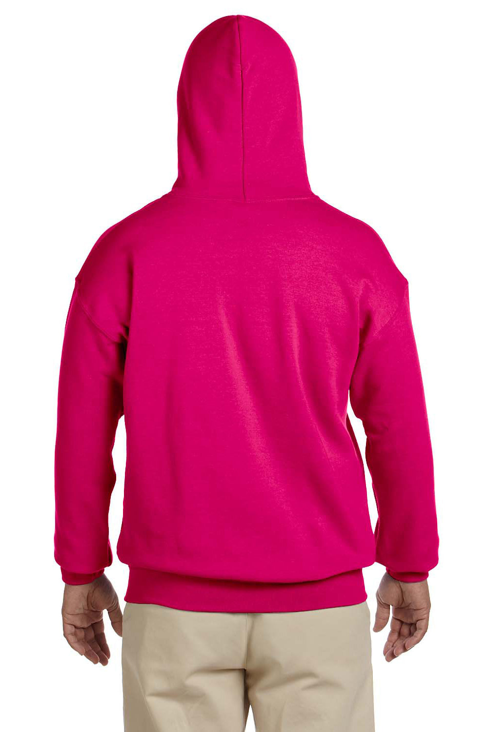 Gildan G185 Mens Hooded Sweatshirt Hoodie Heliconia Pink Back