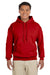 Gildan G185 Mens Hooded Sweatshirt Hoodie Red Front