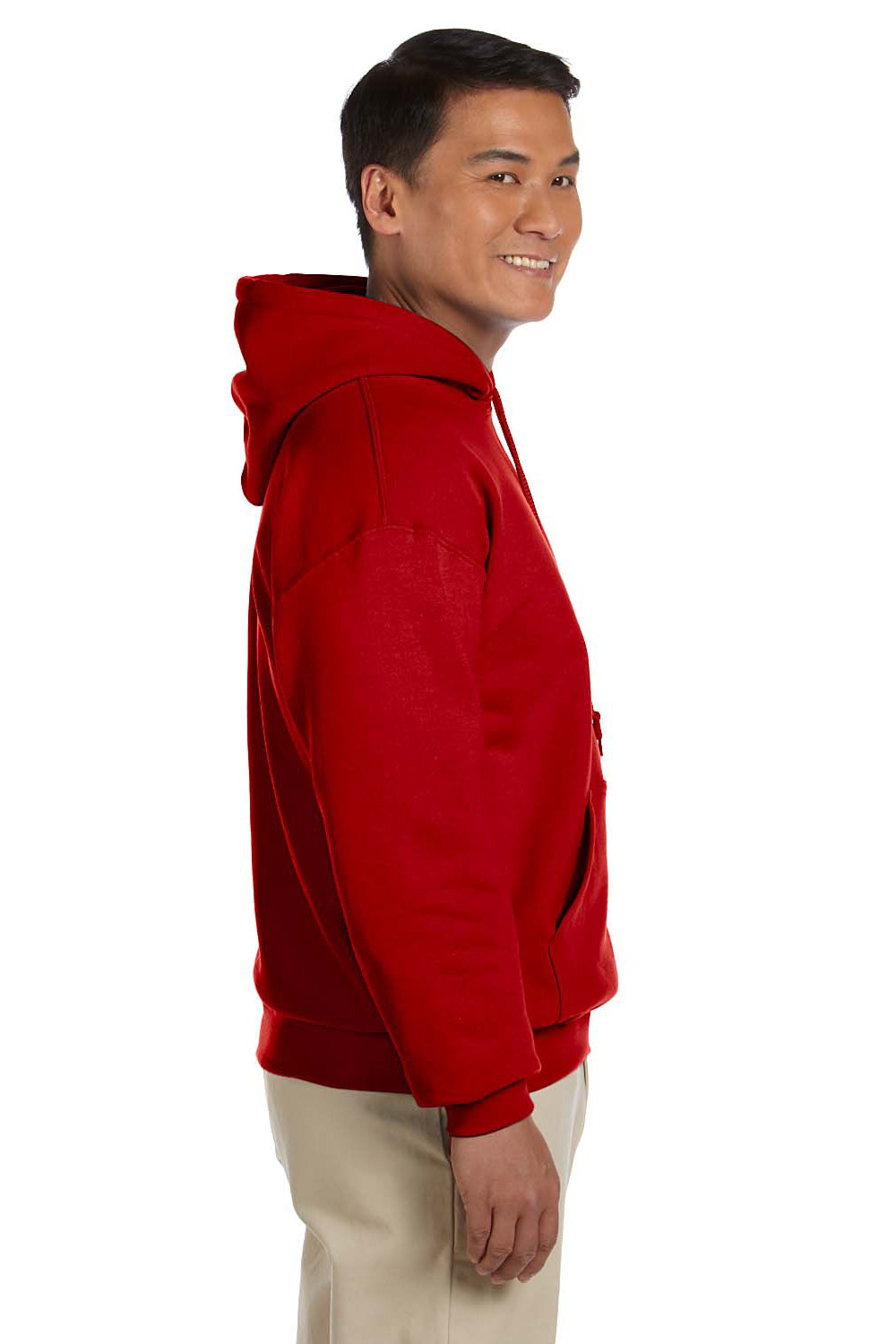Gildan G185 Mens Hooded Sweatshirt Hoodie Red Side