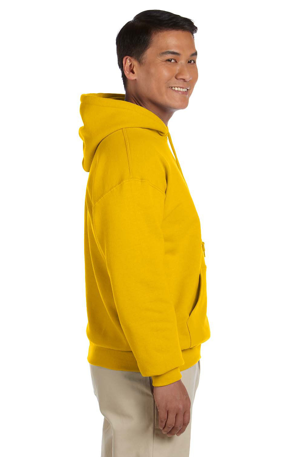 Gildan G185 Mens Hooded Sweatshirt Hoodie Gold Side