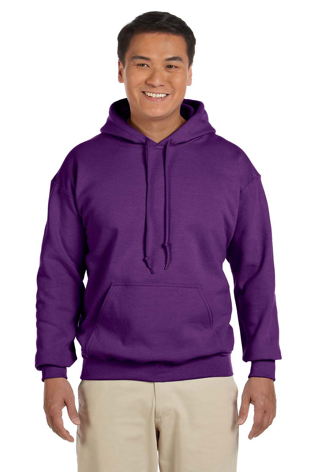 Gildan G185 Mens Hooded Sweatshirt Hoodie Purple Front