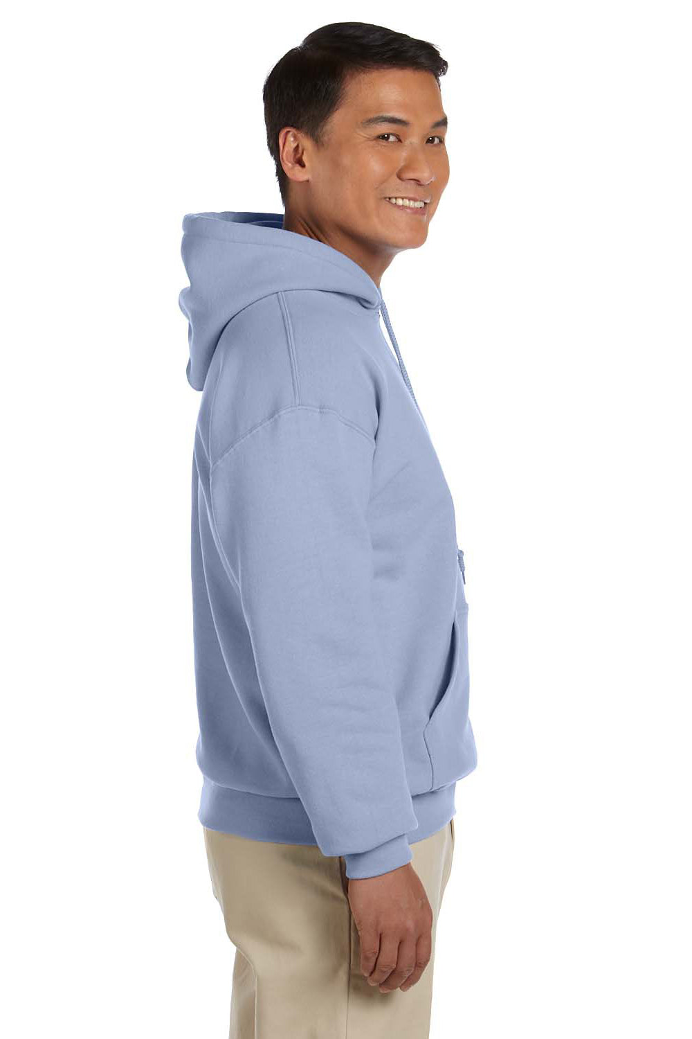 Gildan G185 Mens Hooded Sweatshirt Hoodie Light Blue Side