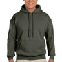 Gildan Mens Pill Resistant Hooded Sweatshirt Hoodie - Military Green