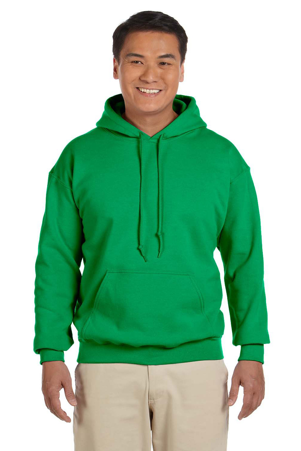 Gildan G185 Mens Hooded Sweatshirt Hoodie Irish Green Front
