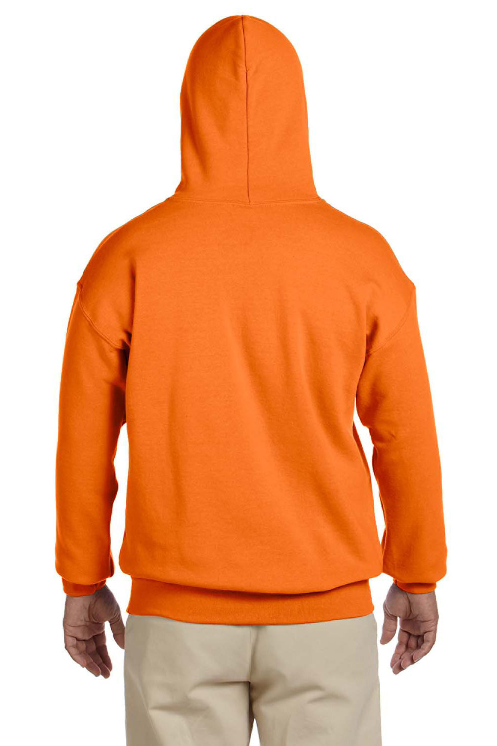 Gildan G185 Mens Hooded Sweatshirt Hoodie Safety Orange Back