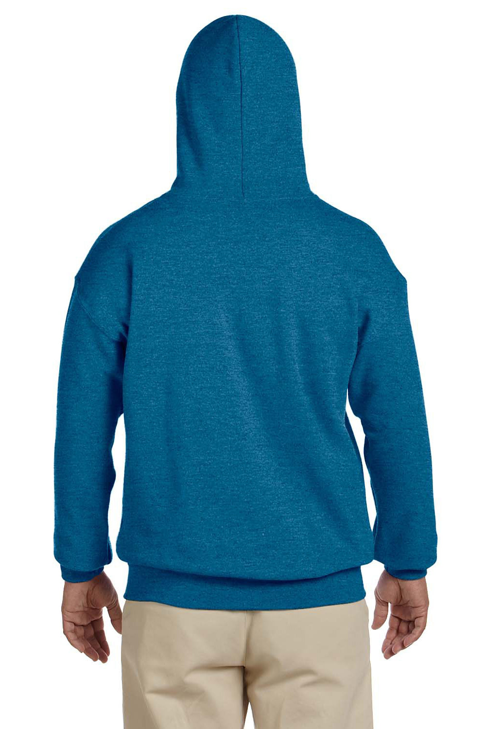 Gildan G185 Mens Hooded Sweatshirt Hoodie Antique Sapphire Blue Back