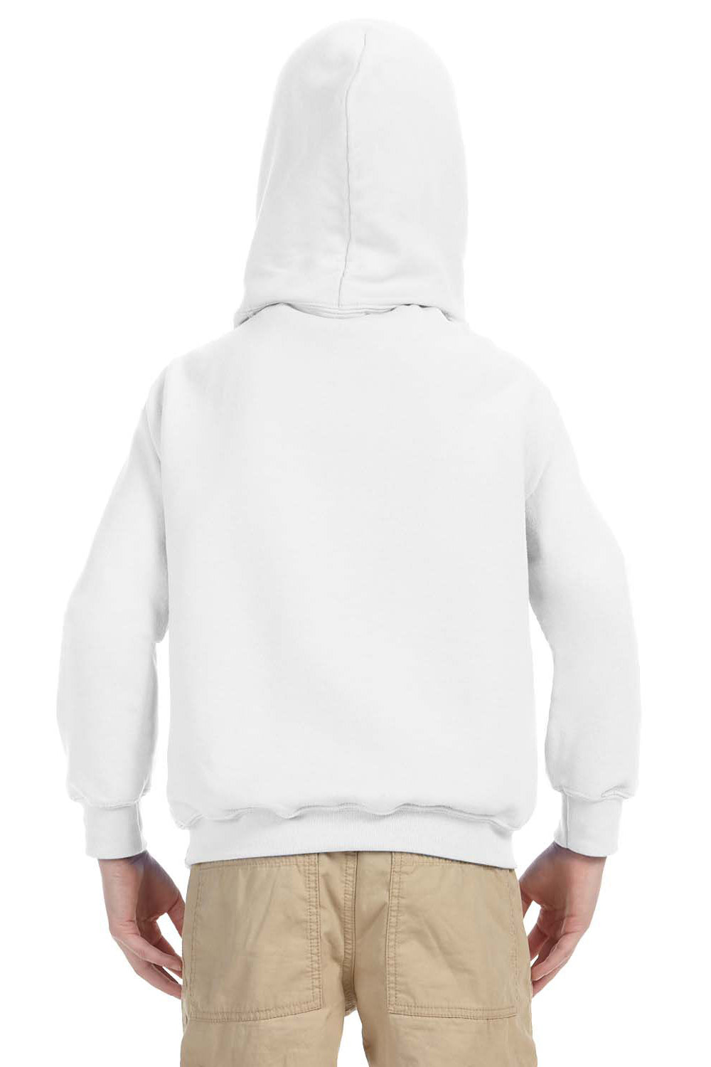 Gildan G185B Youth Hooded Sweatshirt Hoodie White Back