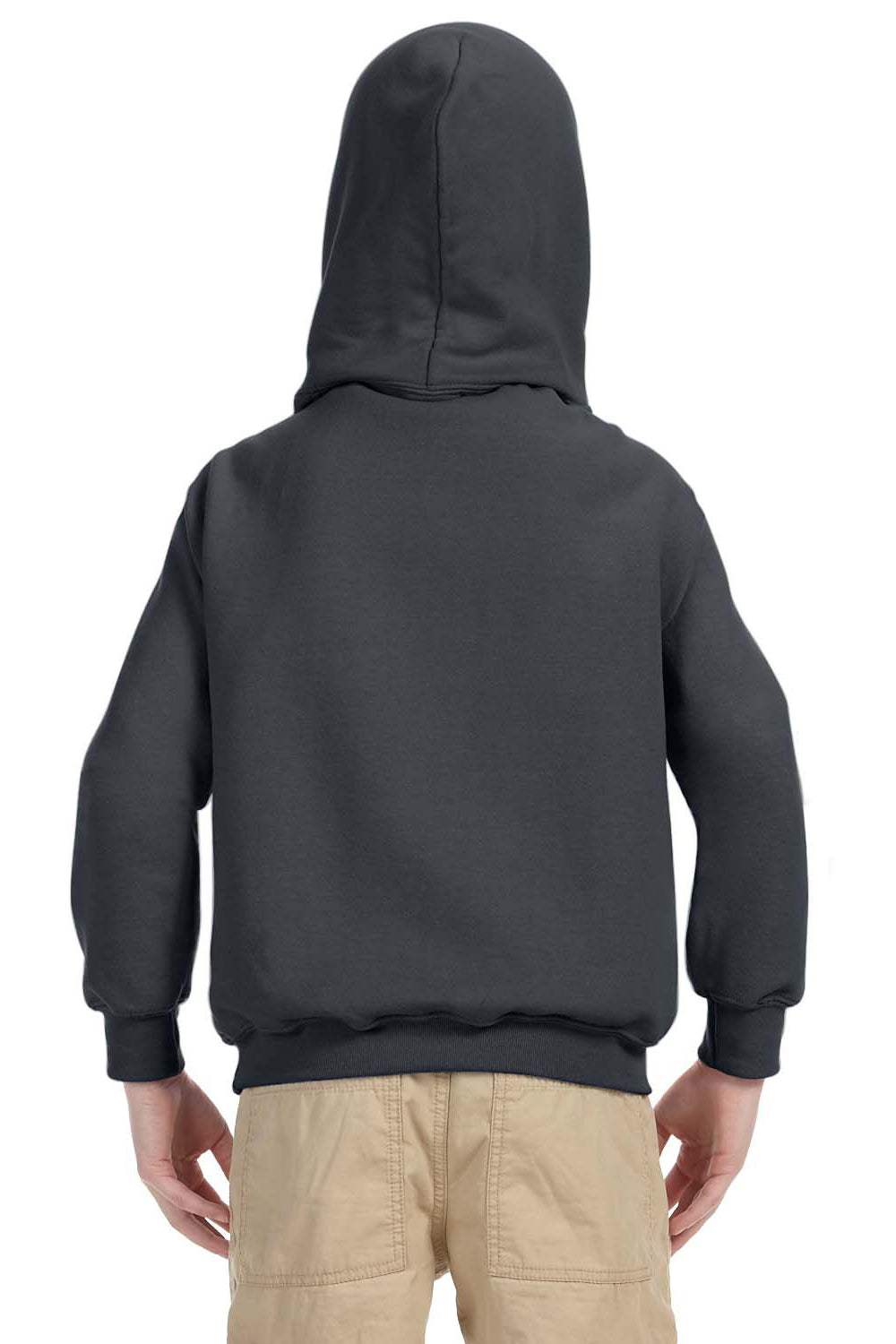 Gildan G185B Youth Hooded Sweatshirt Hoodie Charcoal Grey Back