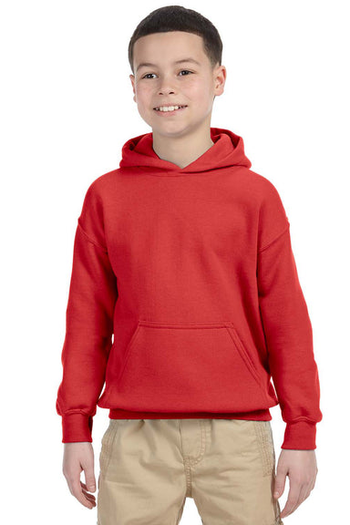 Gildan G185B Youth Hooded Sweatshirt Hoodie Red Front