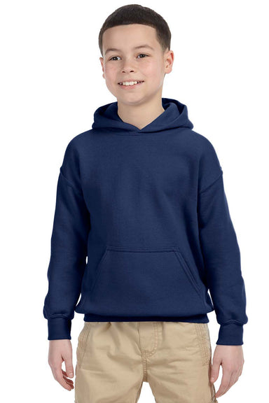 Gildan G185B Youth Hooded Sweatshirt Hoodie Navy Blue Front