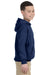 Gildan G185B Youth Hooded Sweatshirt Hoodie Navy Blue Side