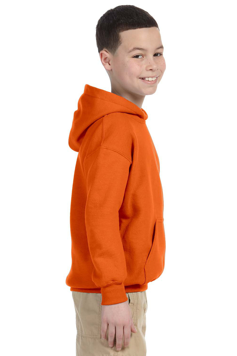Gildan G185B Youth Hooded Sweatshirt Hoodie Orange Side