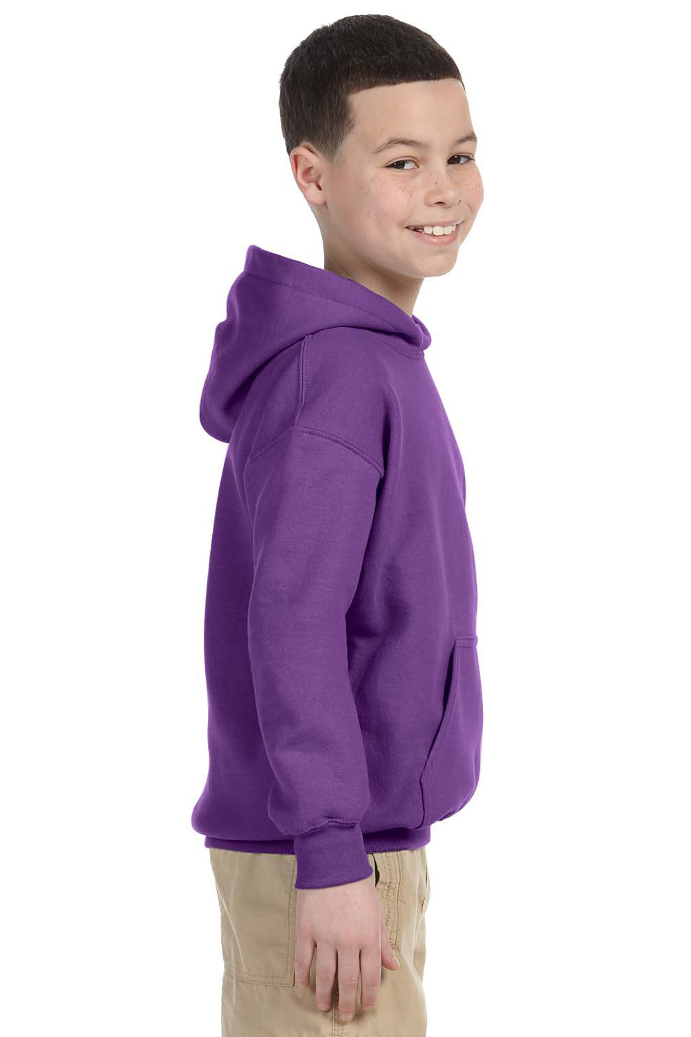 Gildan G185B Youth Hooded Sweatshirt Hoodie Purple Side