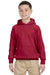 Gildan G185B Youth Hooded Sweatshirt Hoodie Cardinal Red Front