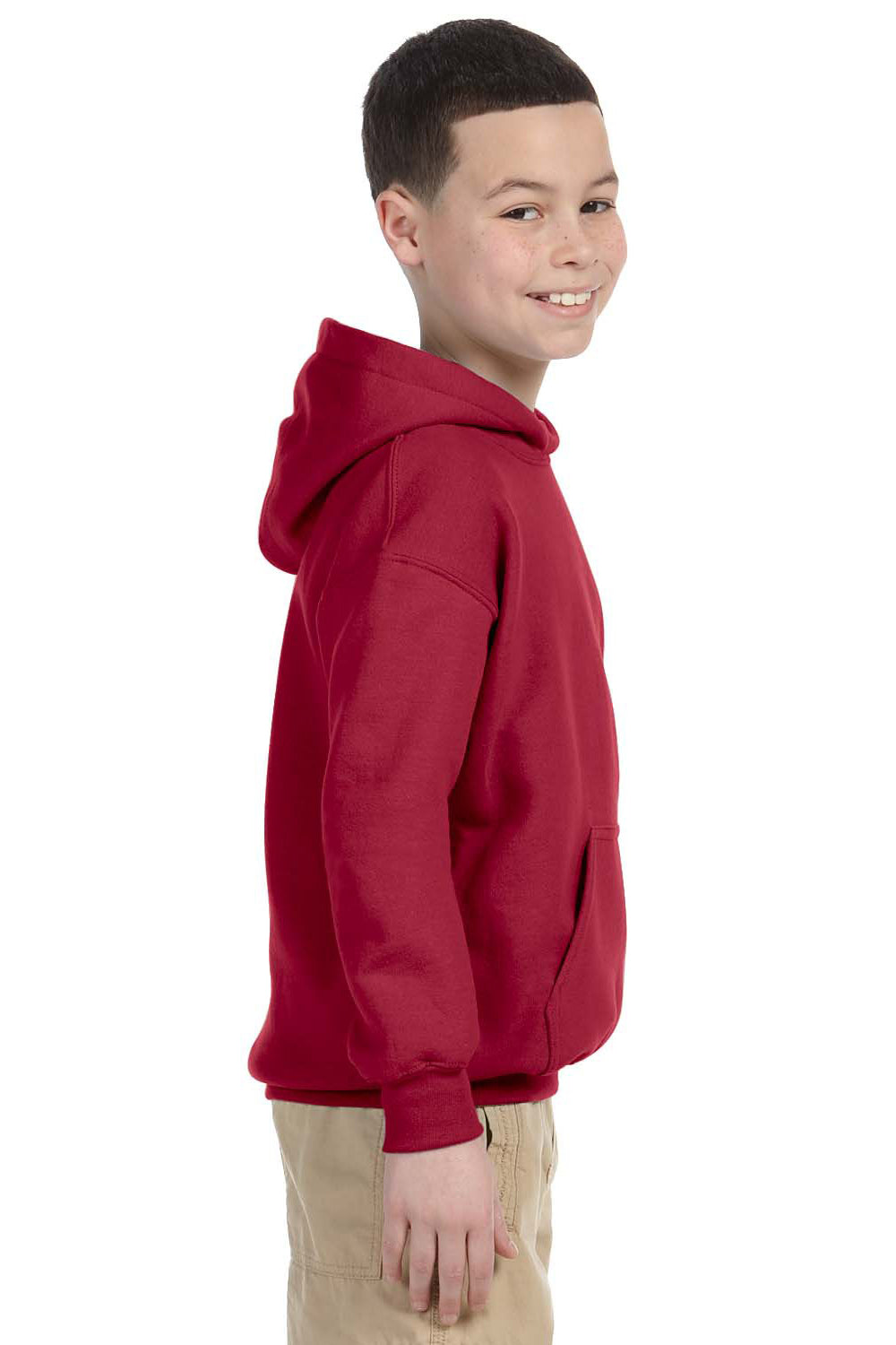 Gildan G185B Youth Hooded Sweatshirt Hoodie Cardinal Red Side
