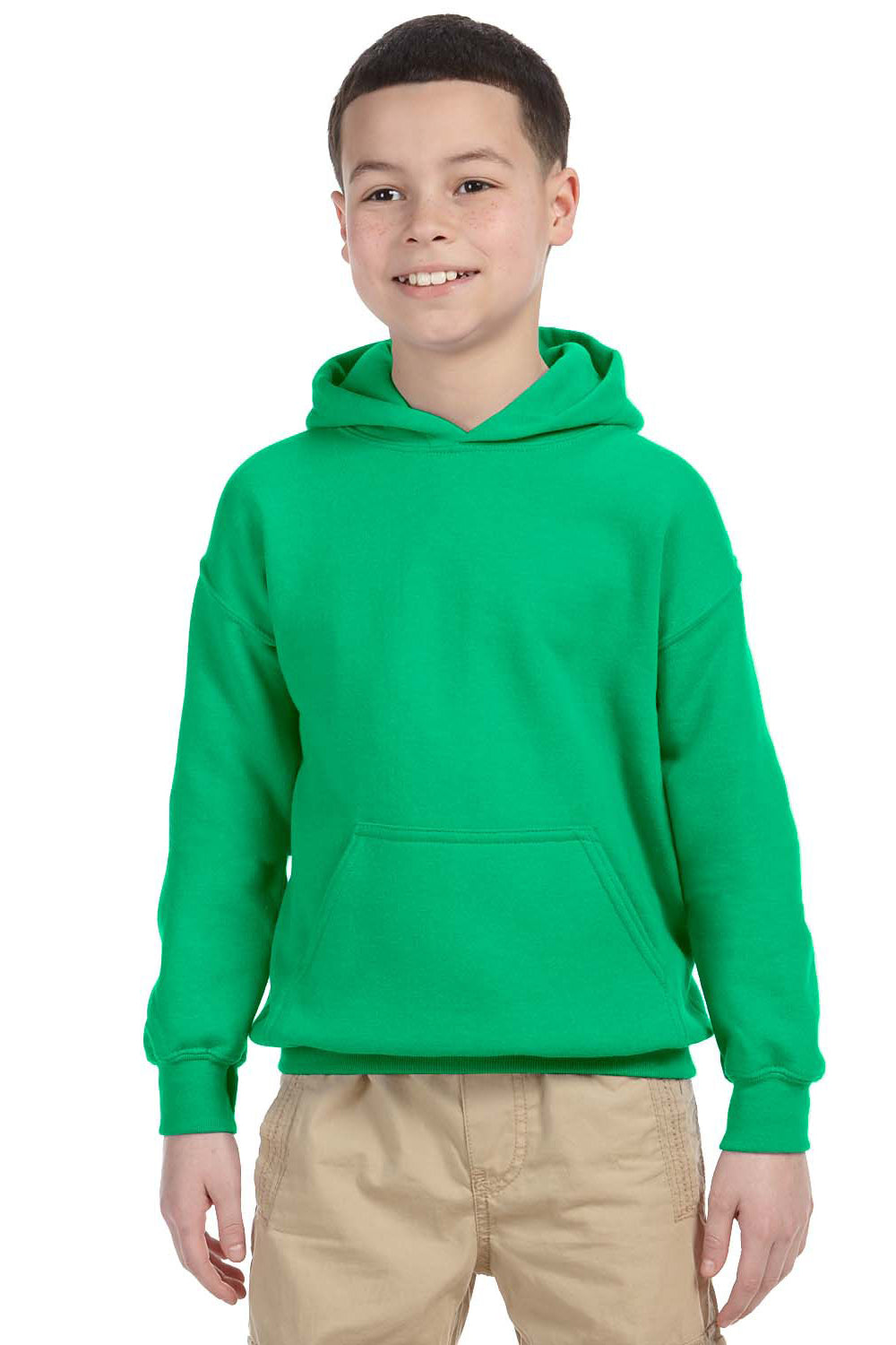 Gildan G185B Youth Hooded Sweatshirt Hoodie Irish Green Front