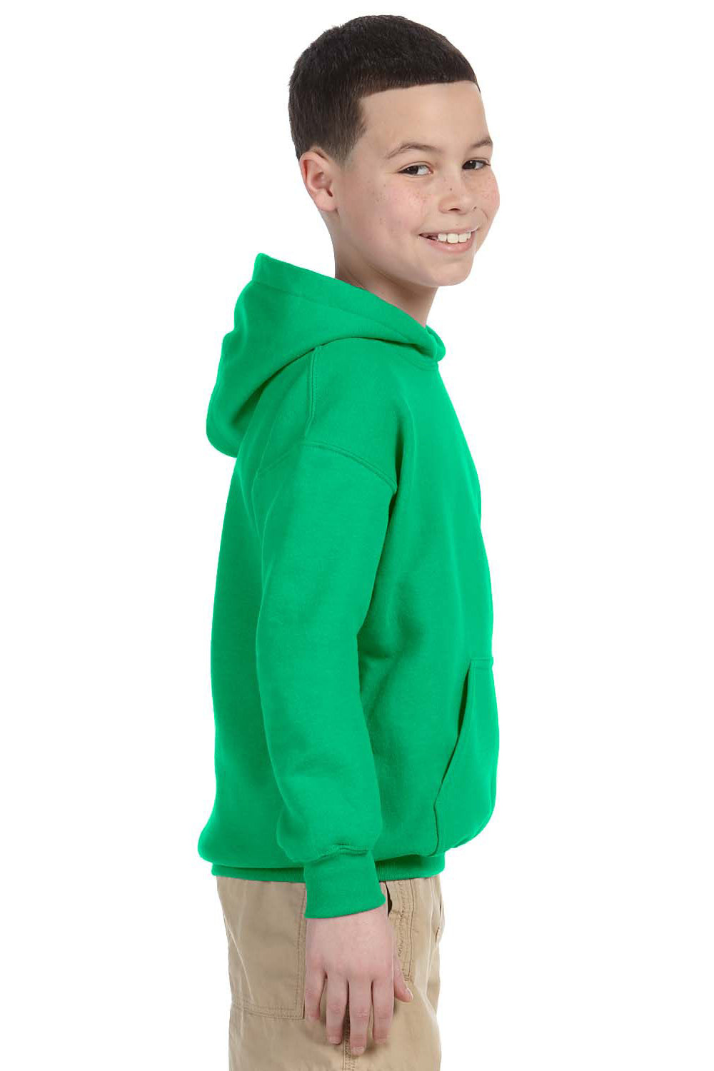 Gildan G185B Youth Hooded Sweatshirt Hoodie Irish Green Side