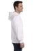 Gildan G186 Mens Full Zip Hooded Sweatshirt Hoodie White Side