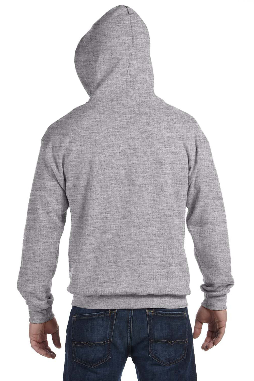 Gildan G186 Mens Full Zip Hooded Sweatshirt Hoodie Sport Grey Back