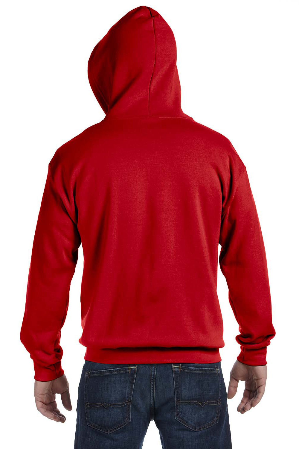 Gildan G186 Mens Full Zip Hooded Sweatshirt Hoodie Red Back