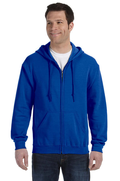 Gildan G186 Mens Full Zip Hooded Sweatshirt Hoodie Royal Blue Front