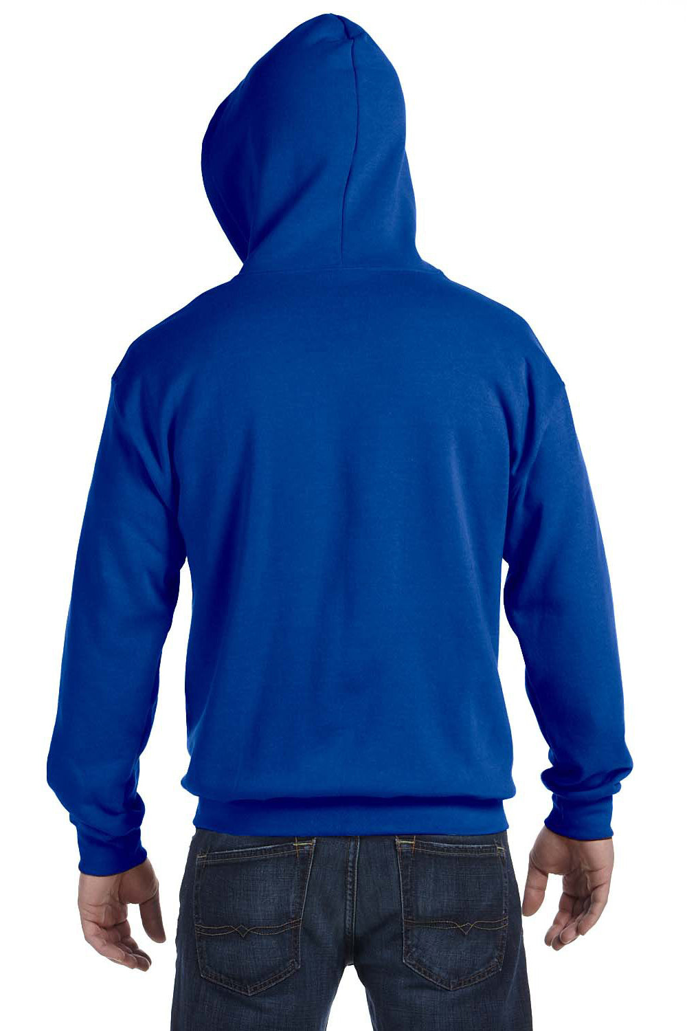 Gildan G186 Mens Full Zip Hooded Sweatshirt Hoodie Royal Blue Back