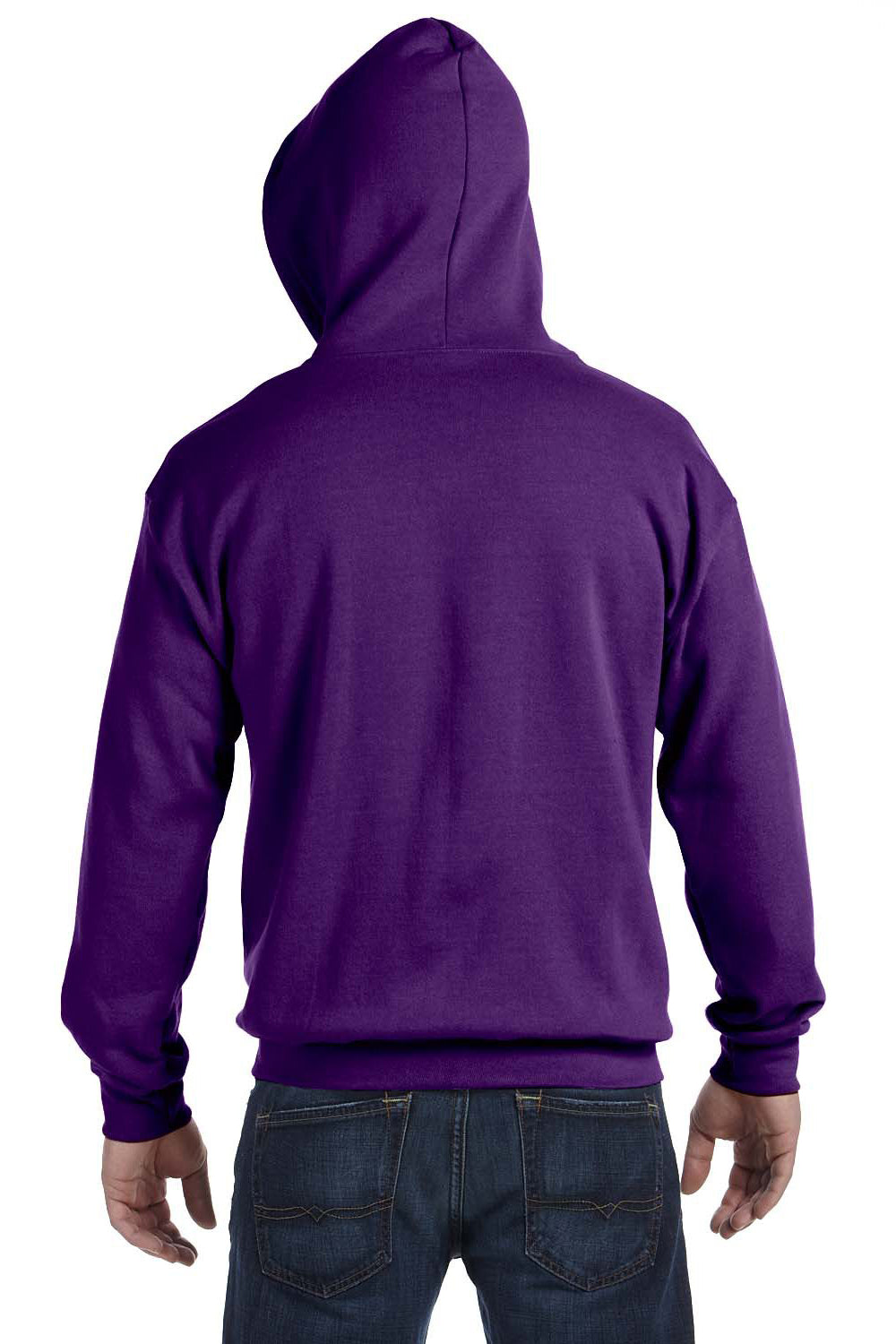 Gildan G186 Mens Full Zip Hooded Sweatshirt Hoodie Purple Back