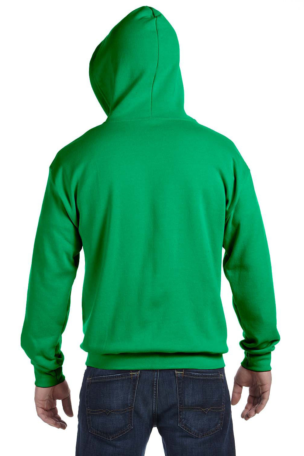 Gildan G186 Mens Full Zip Hooded Sweatshirt Hoodie Irish Green Back