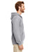 Gildan G186 Mens Full Zip Hooded Sweatshirt Hoodie Heather Graphite Grey Side