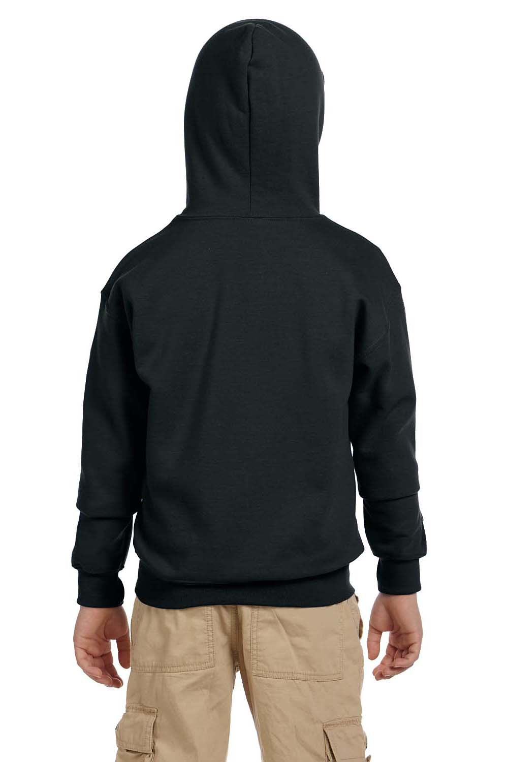 Gildan G186B Youth Full Zip Hooded Sweatshirt Hoodie Black Back